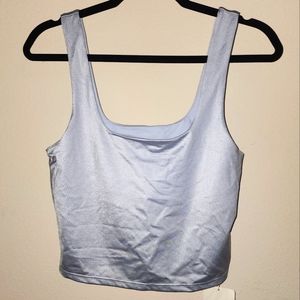 Fabletics NWT Lydia Shine Built in Bra Tank Top Athletic Light Blue size Medium